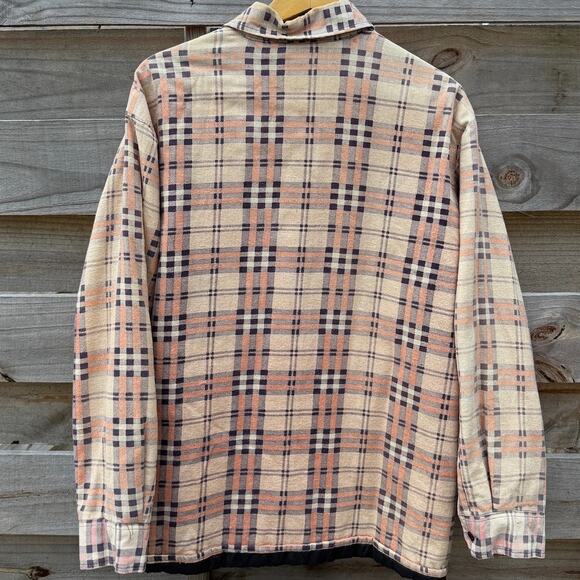 Sears Fieldmaster Vintage 1990s brown plaid quilt lined button up jacket Size XL - Picture 2 of 7